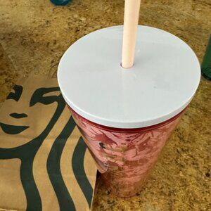 Starbucks Washington DC pink floral 24oz tumbler